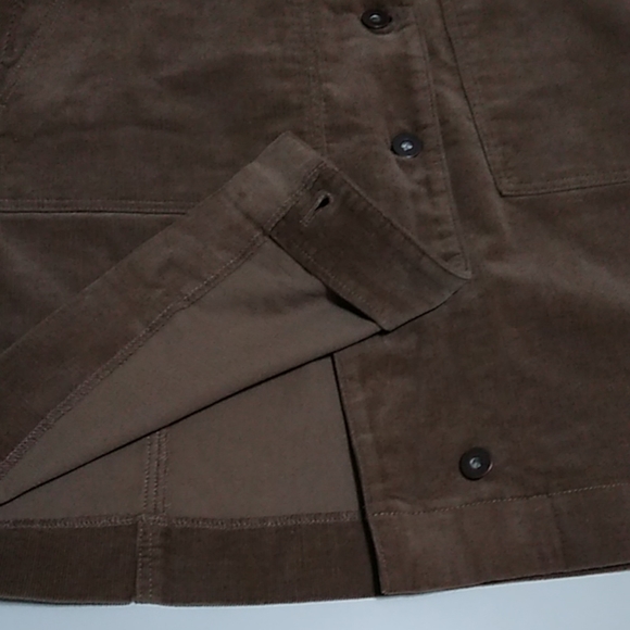 Uniqlo tan corduroy front button skirt - Picture 6 of 8